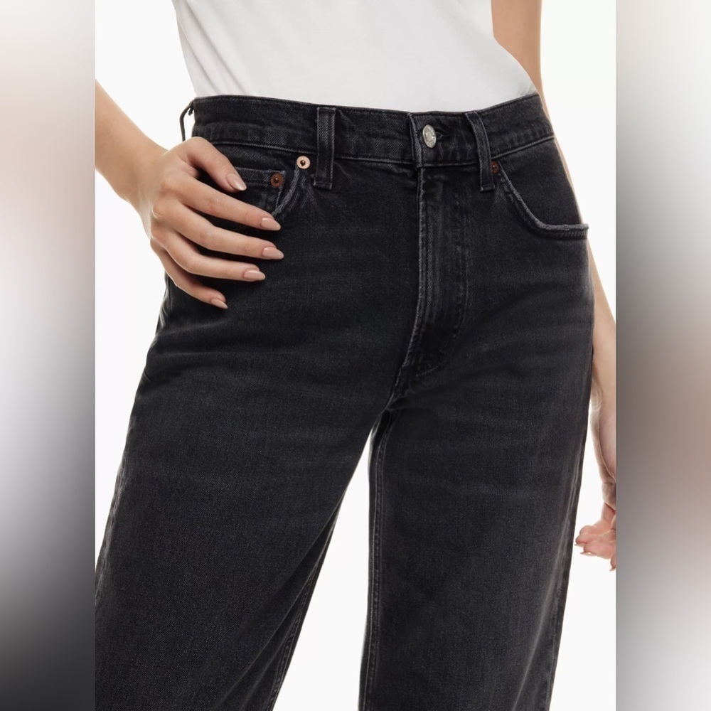 Agolde black kye mid rise straight crop jeans size 22 - Picture 5 of 14